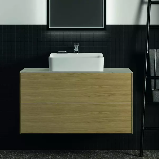  Dulapuri baie - Dulap baza suspendat Ideal Standard Atelier Conca finisaj stejar deschis 2 sertare 100 cm