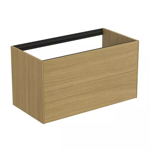 Dulap baza suspendat Ideal Standard Atelier Conca finisaj stejar deschis 2 sertare 100 cm [2]