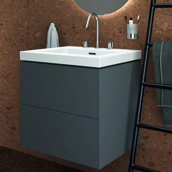 Lavoar pe mobilier Ideal Standard Atelier Extra alb lucios cu 3 orificii baterie 61 cm [4]