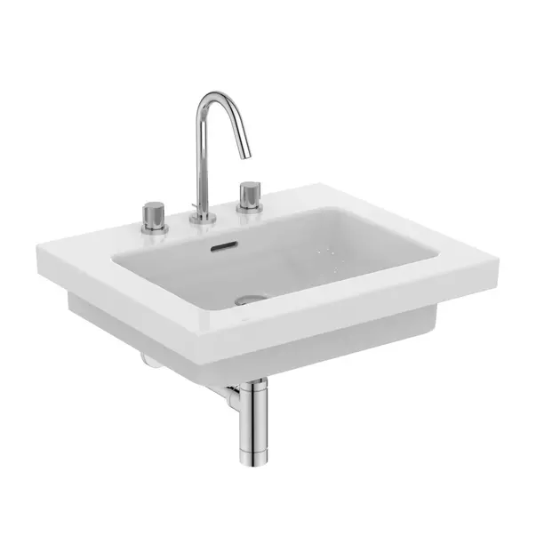 Lavoar pe mobilier Ideal Standard Atelier Extra alb lucios cu 3 orificii baterie 61 cm [5]