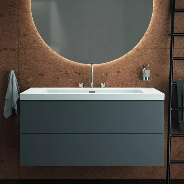 Lavoar pe mobilier Ideal Standard Atelier Extra alb lucios cu 3 orificii baterie 81 cm [3]