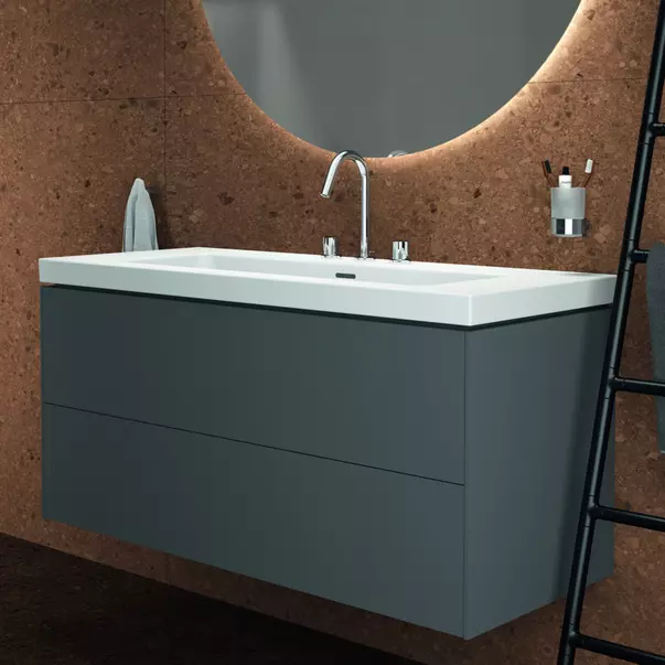 Lavoar pe mobilier Ideal Standard Atelier Extra alb lucios cu 3 orificii baterie 81 cm [4]