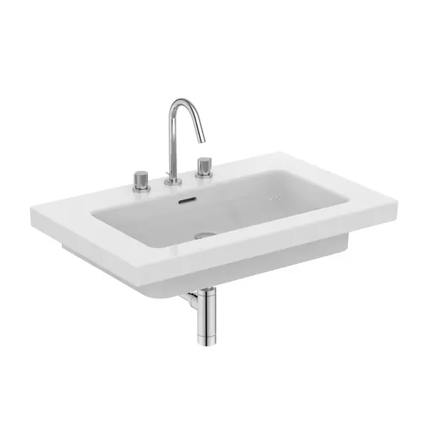 Lavoar pe mobilier Ideal Standard Atelier Extra alb lucios cu 3 orificii baterie 81 cm [5]