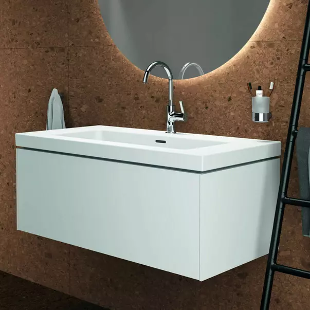 Lavoar pe mobilier Ideal Standard Atelier Extra alb lucios cu orificiu preaplin 121 cm [8]