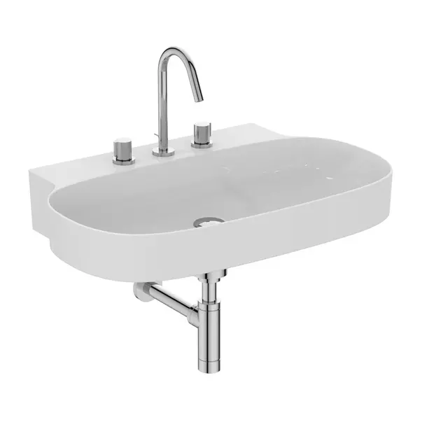 Lavoar suspendat Ideal Standard Atelier Linda-X cu 3 orificii baterie alb lucios 75 cm [7]