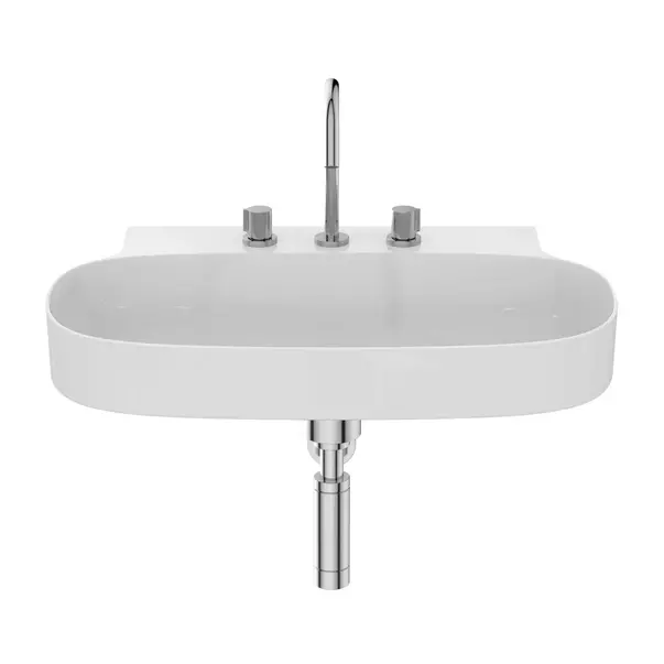 Lavoar suspendat Ideal Standard Atelier Linda-X cu 3 orificii baterie alb lucios 75 cm [9]