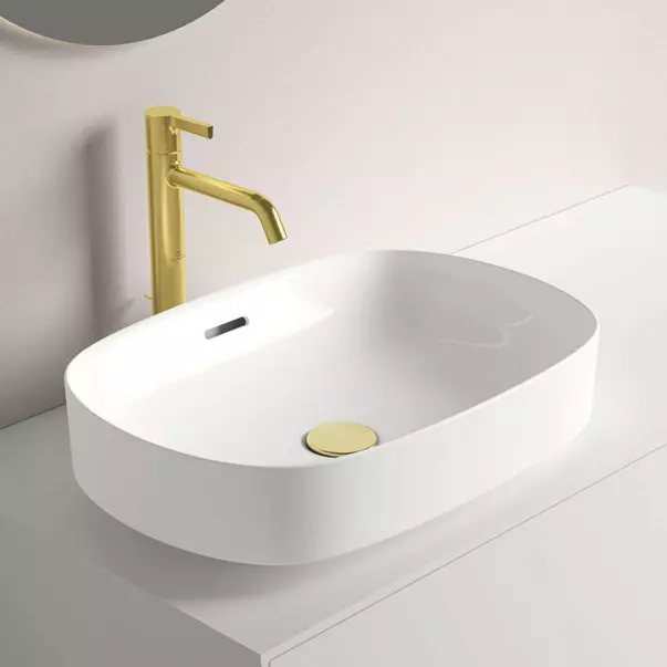 Lavoar pe blat Ideal Standard Atelier Linda-X alb lucios 45 cm cu orificiu preaplin [5]