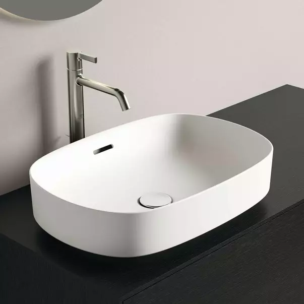 Lavoar pe blat Ideal Standard Atelier Linda-X alb mat 55 cm cu orificiu preaplin [3]