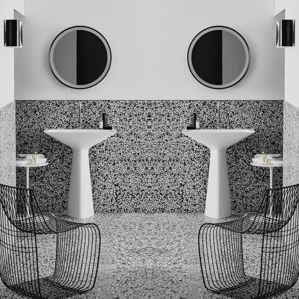 Lavoare stative - Lavoar freestanding Ideal Standard Atelier Tipo-Z negru lucios 74 cm cu 3 orificii baterie