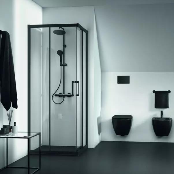 Cadita de dus patrata Ideal Standard Ultra Flat New negru mat 80x80 cm [2]