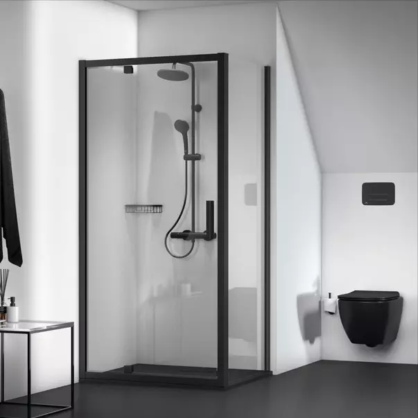 Cadita de dus dreptunghiulara Ideal Standard Ultra Flat New negru mat 100x80 cm [3]