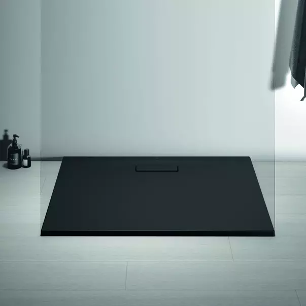 Cadita de dus dreptunghiulara Ideal Standard Ultra Flat New negru mat 100x80 cm [4]
