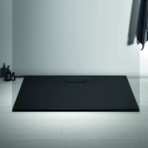 Cadita de dus dreptunghiulara Ideal Standard Ultra Flat New negru mat 120x80 cm [4]