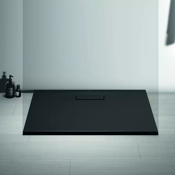 Cadita de dus dreptunghiulara Ideal Standard Ultra Flat New negru mat 90x70 cm [3]