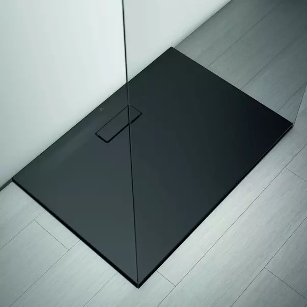 Cadita de dus dreptunghiulara Ideal Standard Ultra Flat New negru mat 100x70 cm [2]