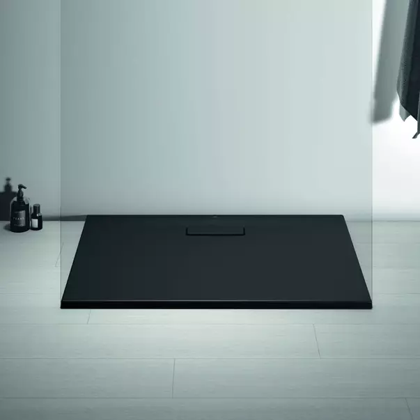 Cadita de dus dreptunghiulara Ideal Standard Ultra Flat New negru mat 100x70 cm [3]