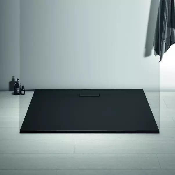 Cadita de dus dreptunghiulara Ideal Standard Ultra Flat New negru mat 120x90 cm [6]