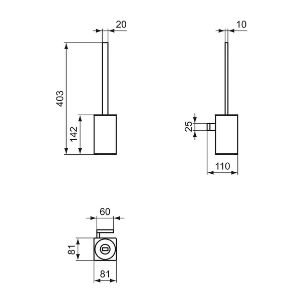 Perie WC Ideal Standard Atelier Conca design patrat auriu periat [5]