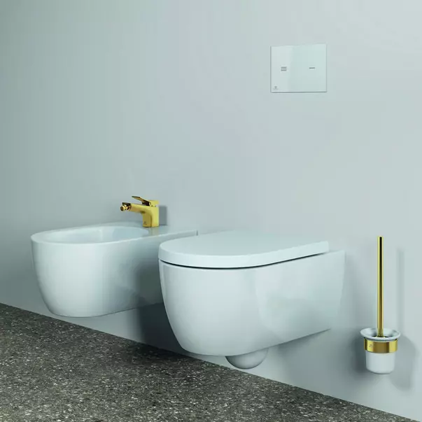 Accesorii toaleta - Perie WC Ideal Standard Atelier Conca design rotund auriu periat