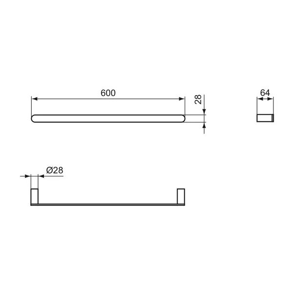 Bara portprosop Ideal Standard Atelier Conca argintiu Silver Storm 60 cm [6]
