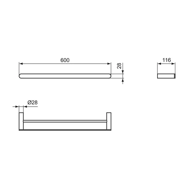 Bara dubla portprosop Ideal Standard Atelier Conca crom lucios 60 cm [6]