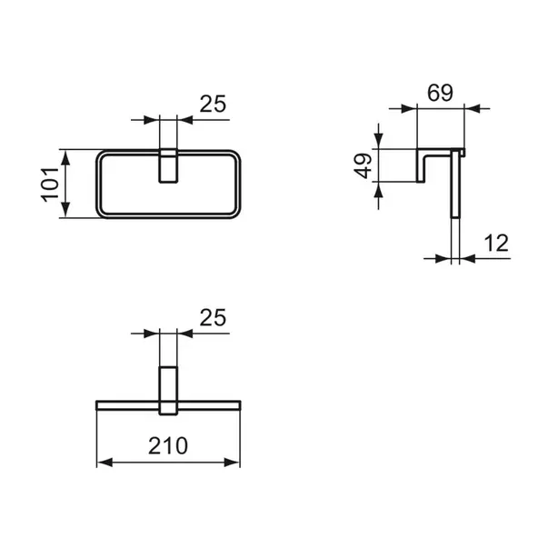 Inel portprosop dreptunghiular Ideal Standard Atelier Conca auriu periat [6]
