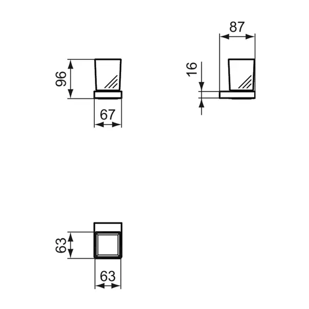 Suport periute de dinti Ideal Standard Atelier Conca patrat auriu periat [4]