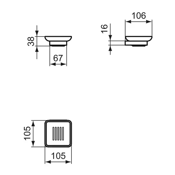 Savoniera Ideal Standard Atelier Conca design patrat auriu periat [4]
