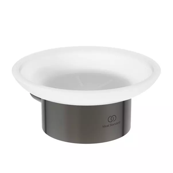 Accesorii lavoar - Savoniera Ideal Standard Atelier Conca design rotund gri Magnetic Grey