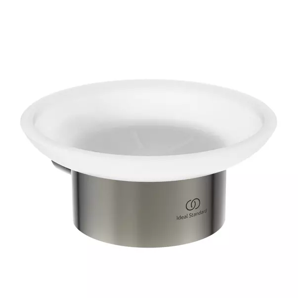 Savoniera Ideal Standard Atelier Conca design rotund argintiu Silver Storm [2]