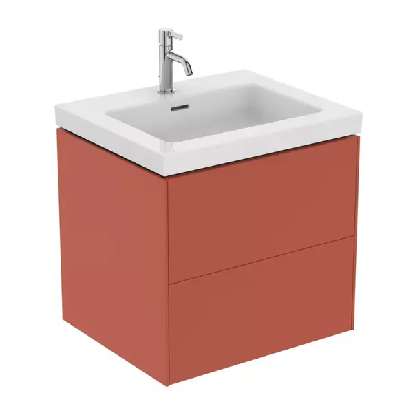 Dulap baza suspendat Ideal Standard Atelier Conca 2 sertare rosu - oranj 60 cm [5]