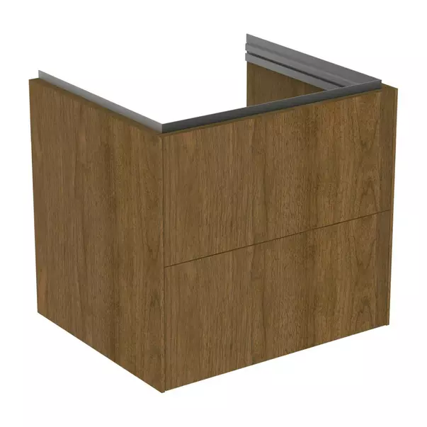Mobilier Baie - Dulap baza suspendat Ideal Standard Atelier Conca 2 sertare finisaj nuc inchis 60 cm