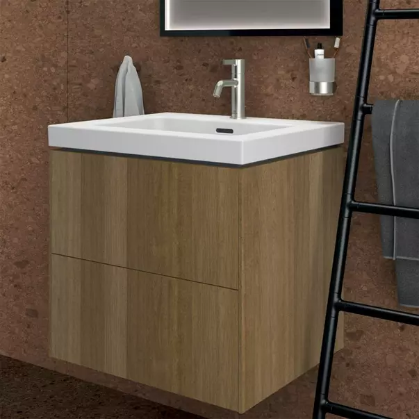 Dulap baza suspendat Ideal Standard Atelier Conca 2 sertare finisaj nuc inchis 60 cm [4]