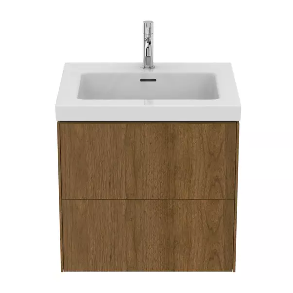 Dulap baza suspendat Ideal Standard Atelier Conca 2 sertare finisaj nuc inchis 60 cm [7]