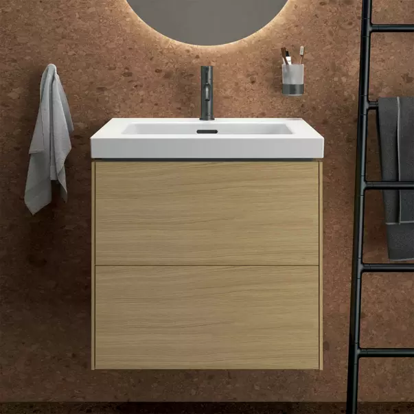 Dulap baza suspendat Ideal Standard Atelier Conca 2 sertare finisaj stejar deschis 60 cm [3]