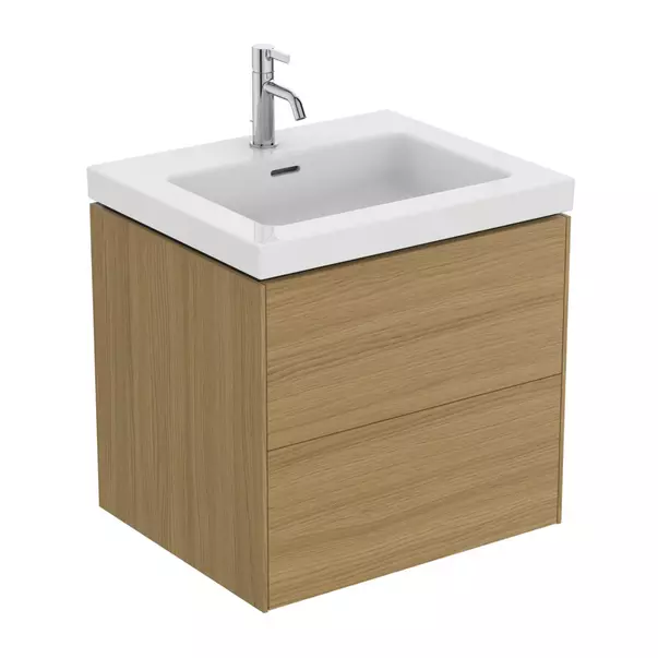 Dulap baza suspendat Ideal Standard Atelier Conca 2 sertare finisaj stejar deschis 60 cm [7]