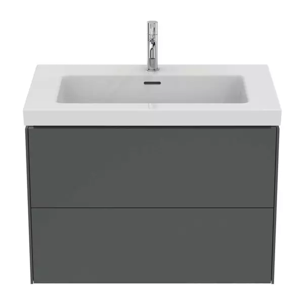 Dulap baza suspendat Ideal Standard Atelier Conca 2 sertare antracit mat 80 cm [7]