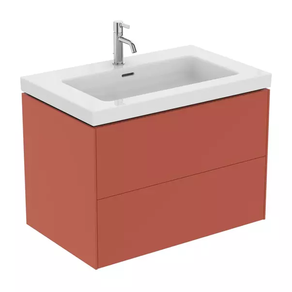 Dulap baza suspendat Ideal Standard Atelier Conca 2 sertare rosu - oranj 80 cm [7]