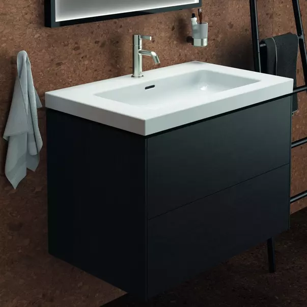 Mobilier Baie - Dulap baza suspendat Ideal Standard Atelier Conca 2 sertare finisaj stejar inchis 80 cm
