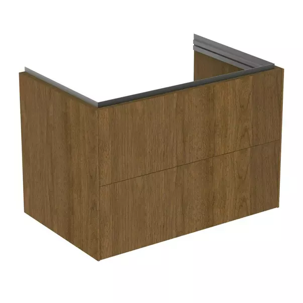 Mobilier Baie - Dulap baza suspendat Ideal Standard Atelier Conca 2 sertare finisaj nuc inchis 80 cm