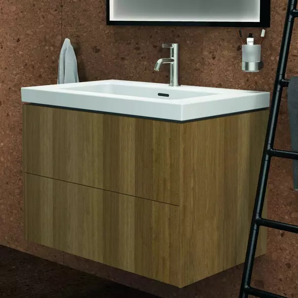 Dulap baza suspendat Ideal Standard Atelier Conca 2 sertare finisaj nuc inchis 80 cm [4]