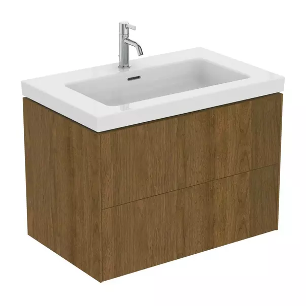 Dulap baza suspendat Ideal Standard Atelier Conca 2 sertare finisaj nuc inchis 80 cm [6]