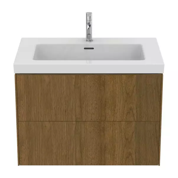 Dulap baza suspendat Ideal Standard Atelier Conca 2 sertare finisaj nuc inchis 80 cm [7]