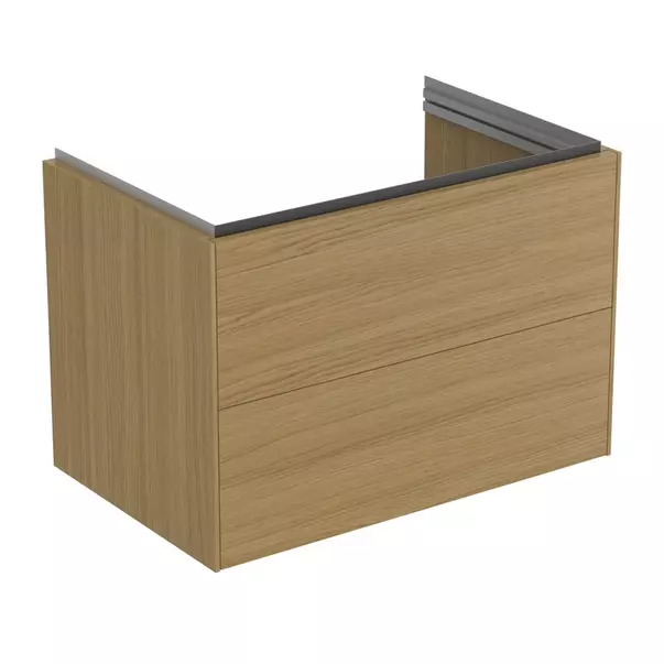 Mobilier Baie - Dulap baza suspendat Ideal Standard Atelier Conca 2 sertare finisaj stejar deschis 80 cm