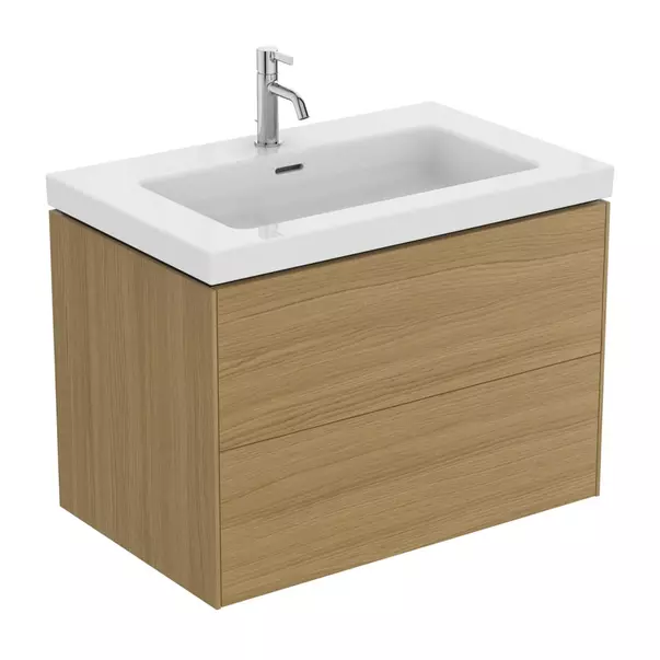 Dulap baza suspendat Ideal Standard Atelier Conca 2 sertare finisaj stejar deschis 80 cm [7]