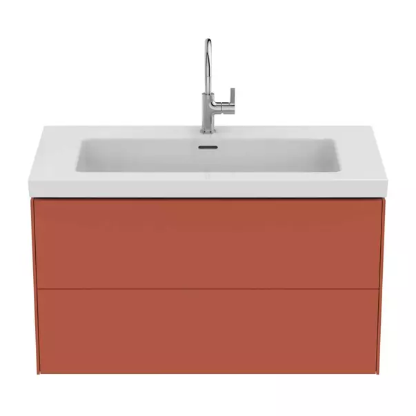 Dulap baza suspendat Ideal Standard Atelier Conca 2 sertare rosu - oranj 100 cm [7]