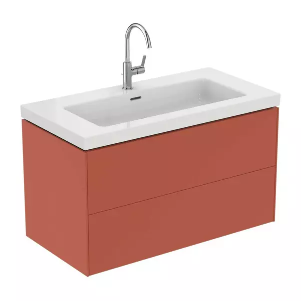 Dulap baza suspendat Ideal Standard Atelier Conca 2 sertare rosu - oranj 100 cm [8]