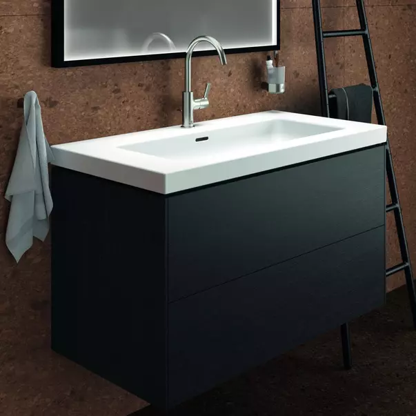 Dulap baza suspendat Ideal Standard Atelier Conca 2 sertare finisaj stejar inchis 100 cm [2]