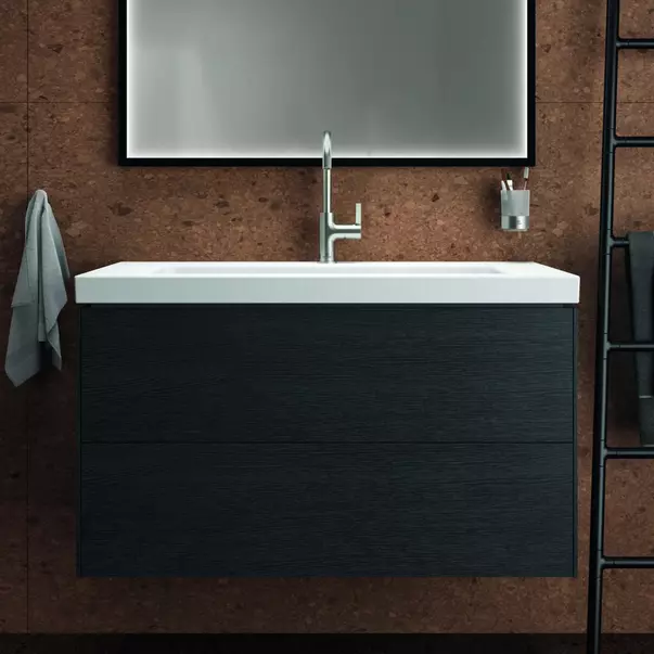 Dulap baza suspendat Ideal Standard Atelier Conca 2 sertare finisaj stejar inchis 100 cm [3]