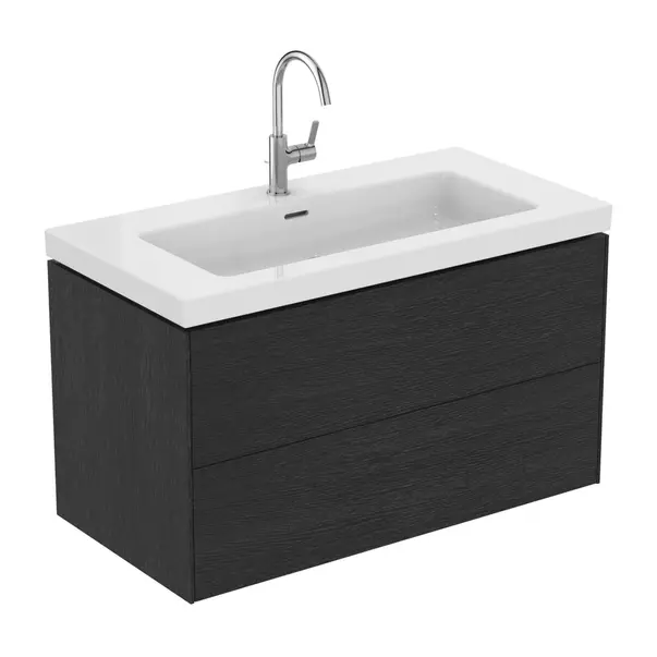 Dulap baza suspendat Ideal Standard Atelier Conca 2 sertare finisaj stejar inchis 100 cm [8]